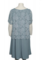 Short sleeve lace flared evening dress, made to measure