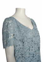 Short sleeve lace flared evening dress, made to measure