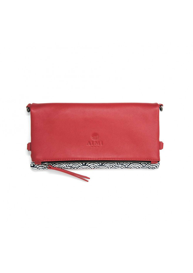 MIU clutch bag in fine Lether and japan inspired pattern