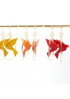 Boucle oreille créoles avec oiseau origami impression 3 D coloris divers