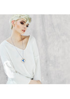 Collier sautoir avec oiseau origami impression 3D chaîne colorée