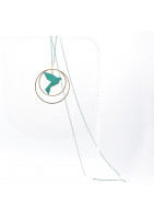 Collier sautoir avec oiseau origami impression 3D chaîne colorée