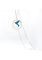 Collier sautoir avec oiseau origami impression 3D chaîne colorée