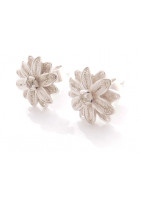 Boucle d'oreilles fleur de marguerite en filigrane d'argent