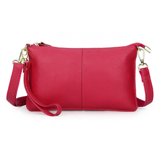 Sac pochette en cuir, avec bandoulière