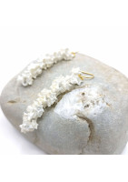 Flower garland earring 3d print hook silver gilt