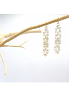Flower garland earring 3d print hook silver gilt