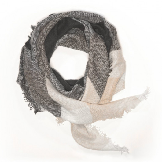 Foulard grand triangle tissé carreaux