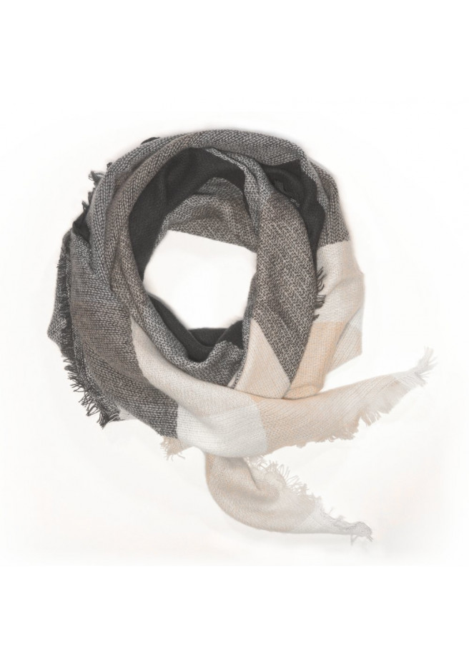 Foulard grand triangle tissé carreaux