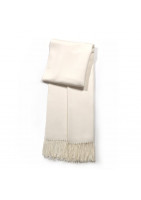 Big cashmere scarf with twisted fringes