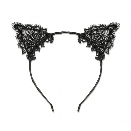 Diadem cat style with black lace ears