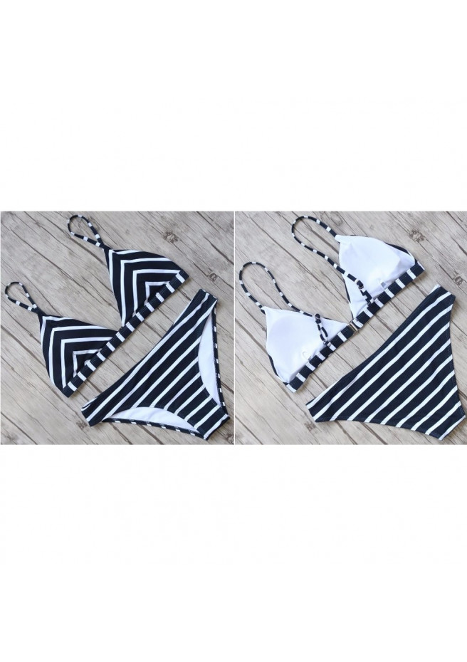 Bikini deux-pièces à rayures marine