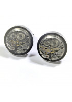 Boutons de manchette, mouvement d'ancienne montre suisse Zodiac