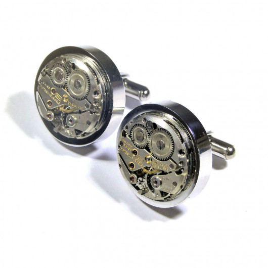 Boutons de manchette, mouvements d'ancienne montre suisse Zodiac® 24 mm