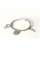 Bracelet with pendants and old swiss watch movement