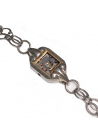 Art deco chain bracelet with an old Swiss watch movement