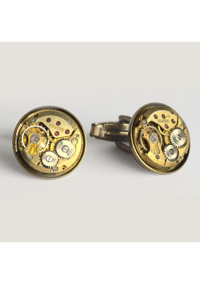 Boutons de manchette mouvement de montre ancienne suisse Duward®