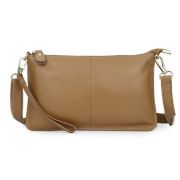 Leather clutch, with shoulder strap