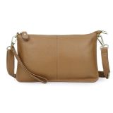 Pochette en cuir, avec bandouli&egrave;re