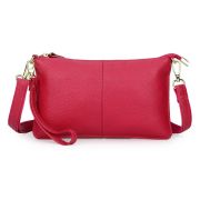 Leather clutch, with shoulder strap