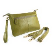 Leather clutch, with shoulder strap