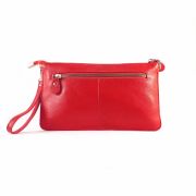 Leather clutch, with shoulder strap