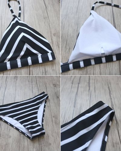 Bikini deux-pièces à rayures marine