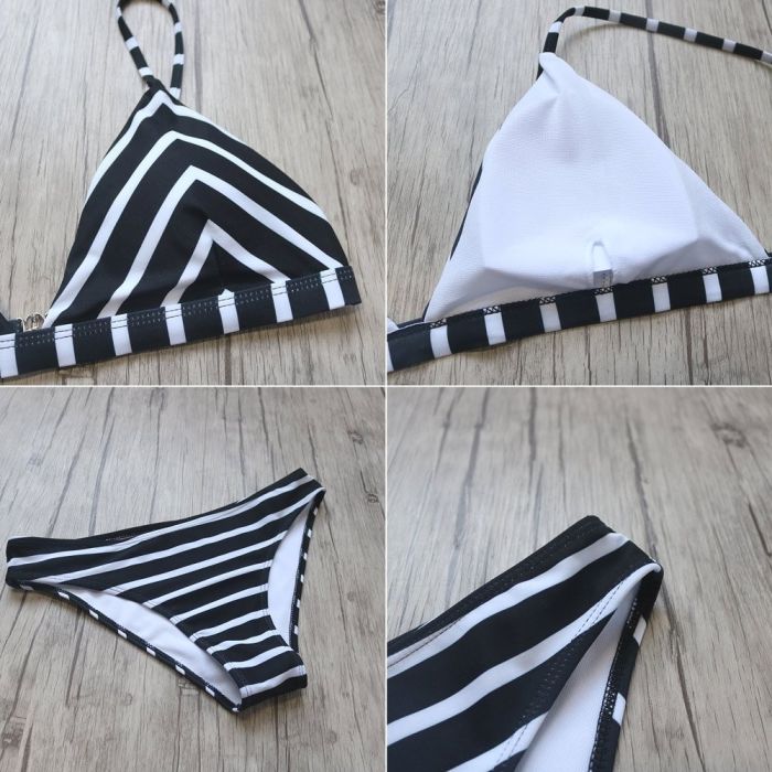 Bikini deux-pièces à rayures marine