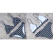 Navy striped two-piece bikini