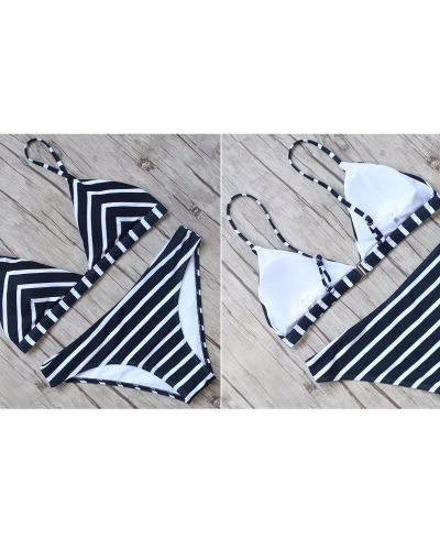 Bikini deux-pièces à rayures marine