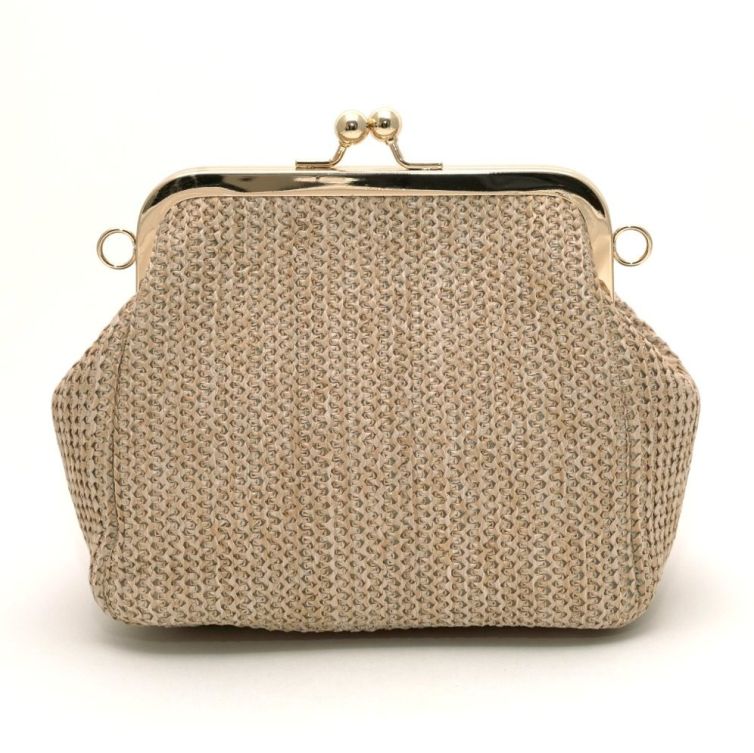 Vintage-Taschentasche mit gestricktem Raffia-Effekt