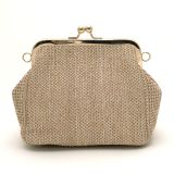 Vintage-Taschentasche mit gestricktem Raffia-Effekt