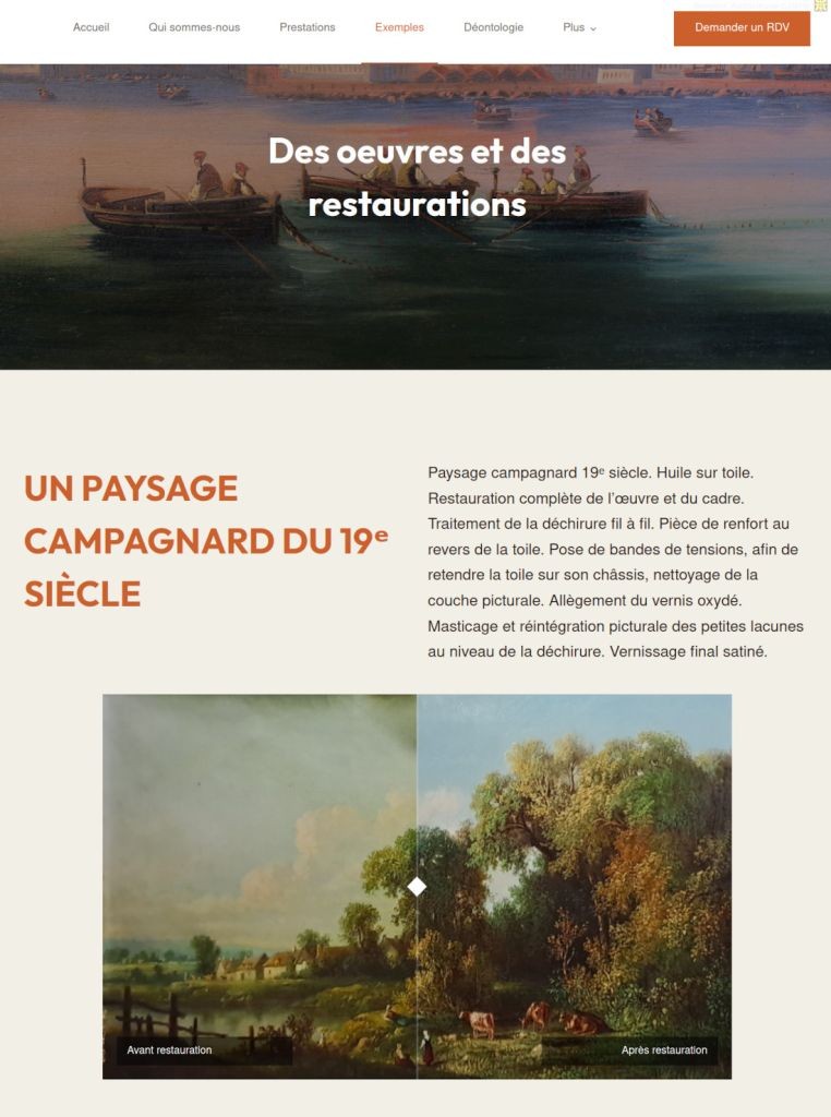 Capture d'écran du site internet de