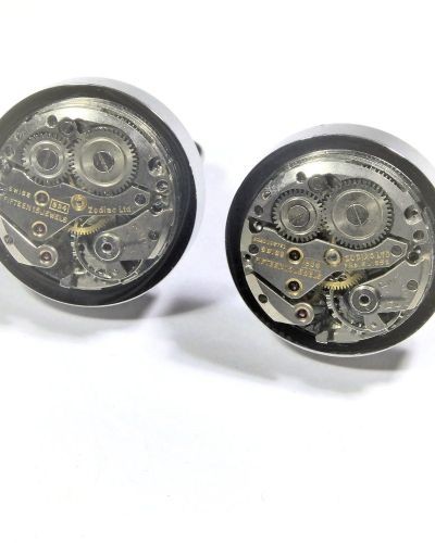 Boutons de manchette, mouvements d’ancienne montre suisse Zodiac® 24 mm