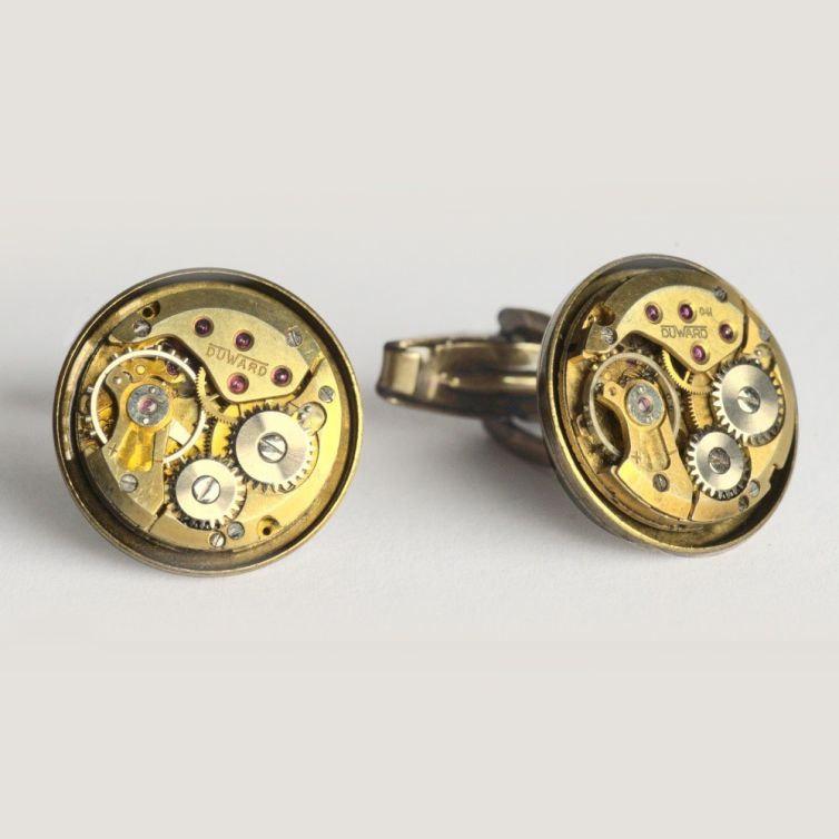 Duward® Cufflinks Antique Swiss Watch Movement