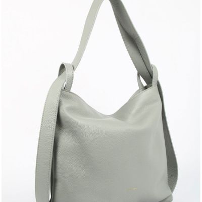 Genuine leather handbag that can be converted into a backpack