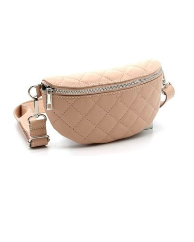 Sac pochette banane en cuir matelassé a porter à la taille