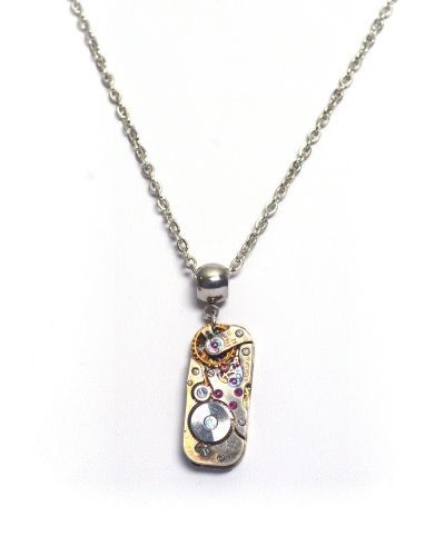 Collier avec mouvement de montre ancienne de la marque suisse Baume & Mercier®