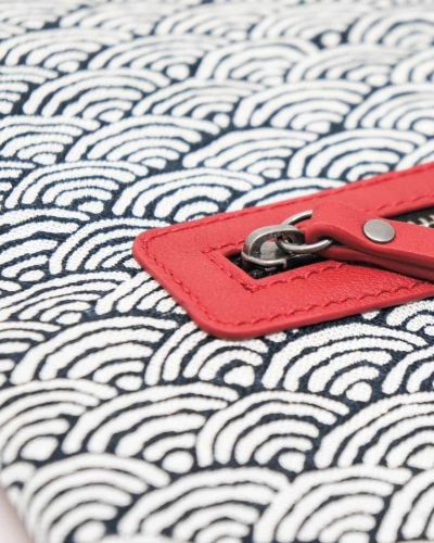 Sac pochette pliable MIU, en cuir fin et tissu d&rsquo;inspiration japonaise