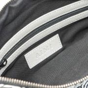 Sac pochette en cuir fin et tissu d'inspiration japonaise