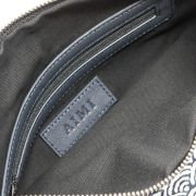 Sac pochette en cuir fin et tissu d'inspiration japonaise