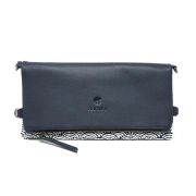 Sac pochette en cuir fin et tissu d'inspiration japonaise