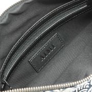 Sac pochette en cuir fin et tissu d'inspiration japonaise