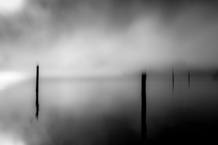 Waves of mist at the lake