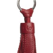 Fringed keyrings in stitched leather