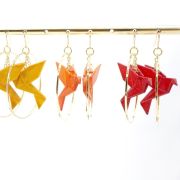 Creolen mit Vogel Origami Print 3 D verschiedene Farben