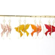 Creolen mit Vogel Origami Print 3 D verschiedene Farben