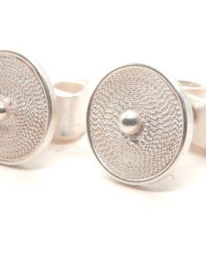Boucle d’oreille clou rondes spirale en fin fil d’argent