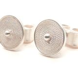 Boucle d'oreille clou rondes spirale de fin fil d'argent