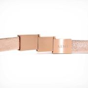 Bracelet cuir BANDLETS, design épuré, fermoir acier inoxydable plaqué or